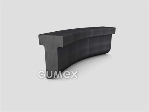 "T" Gummiprofil für Wasserbauten, 53x32/17mm, 70°ShA, EPDM, -40°C/+100°C, schwarz, 